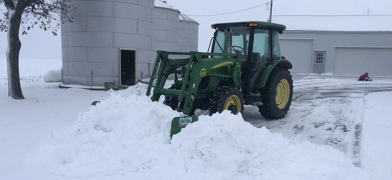 Snow removal work in winter conditions